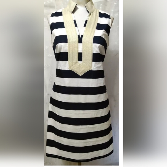 Sail to Sable Women’s Size Small Striped Sleeveless Tunic Dress Blue Nautical. - Picture 1 of 5
